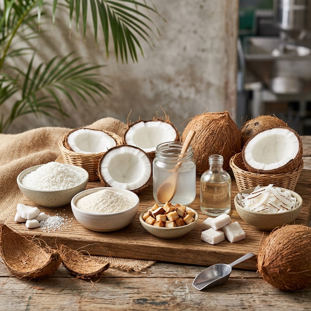 Different coconut product forms