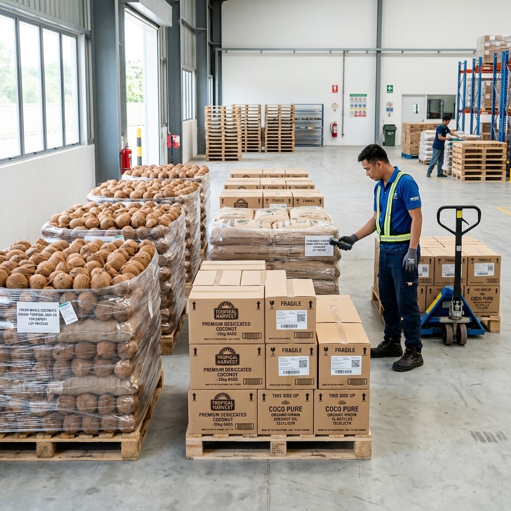 Coconut product shipment preparation