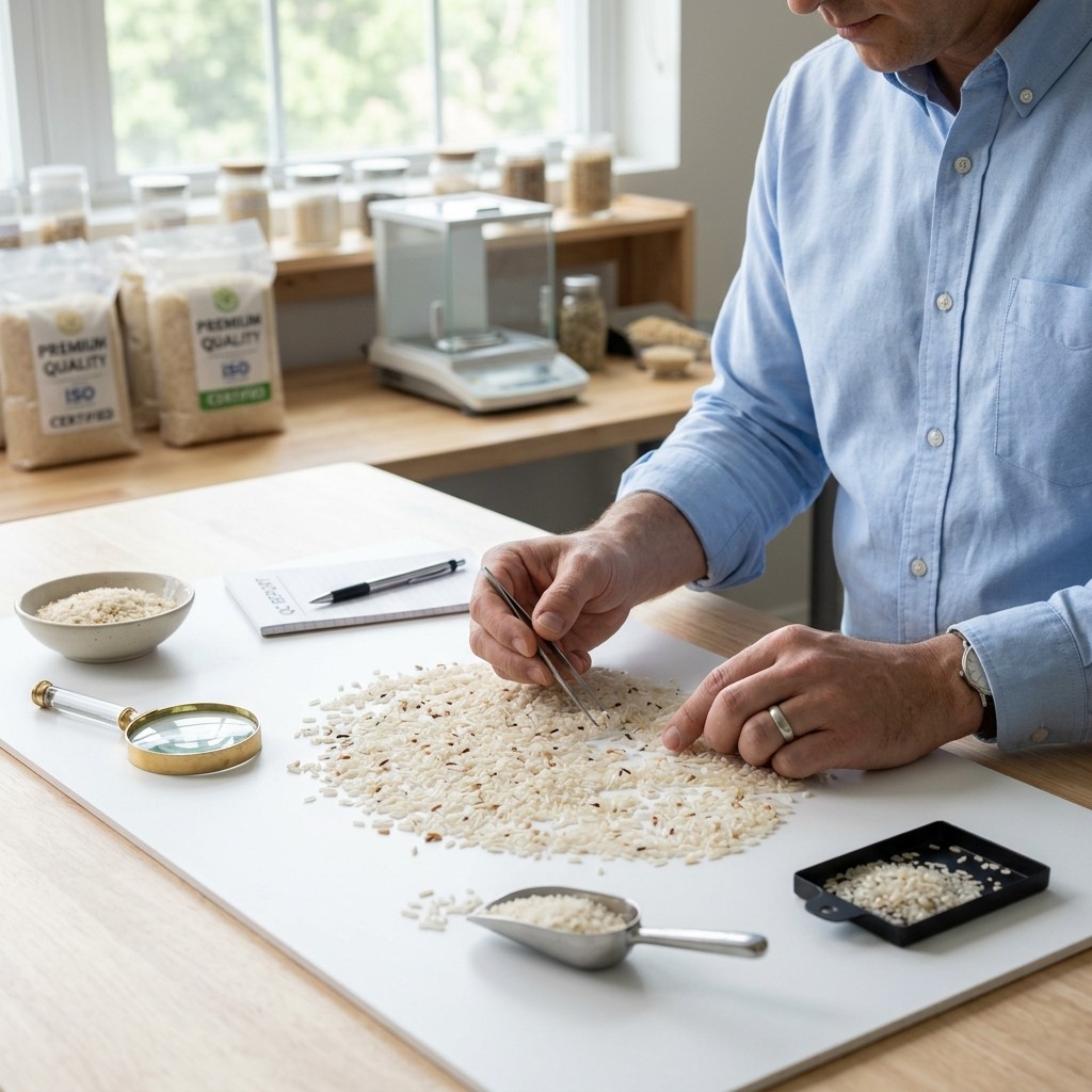 Rice inspection and specification review before order confirmation